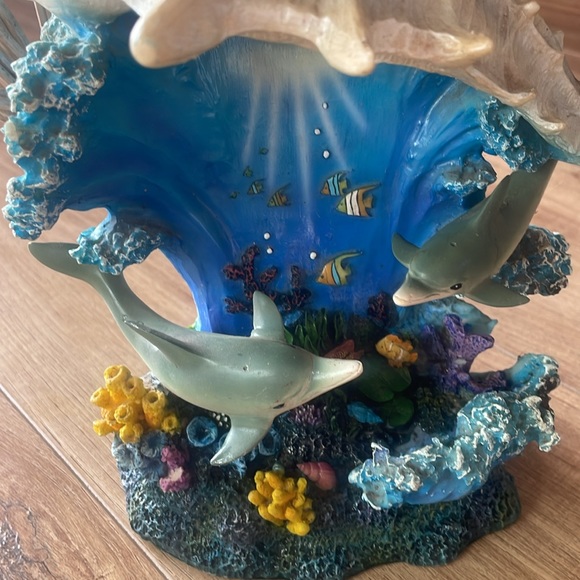 Marine Life Collection Dolphin Figurine Seashell Night Light Lamp - Wild Life - Picture 4 of 12